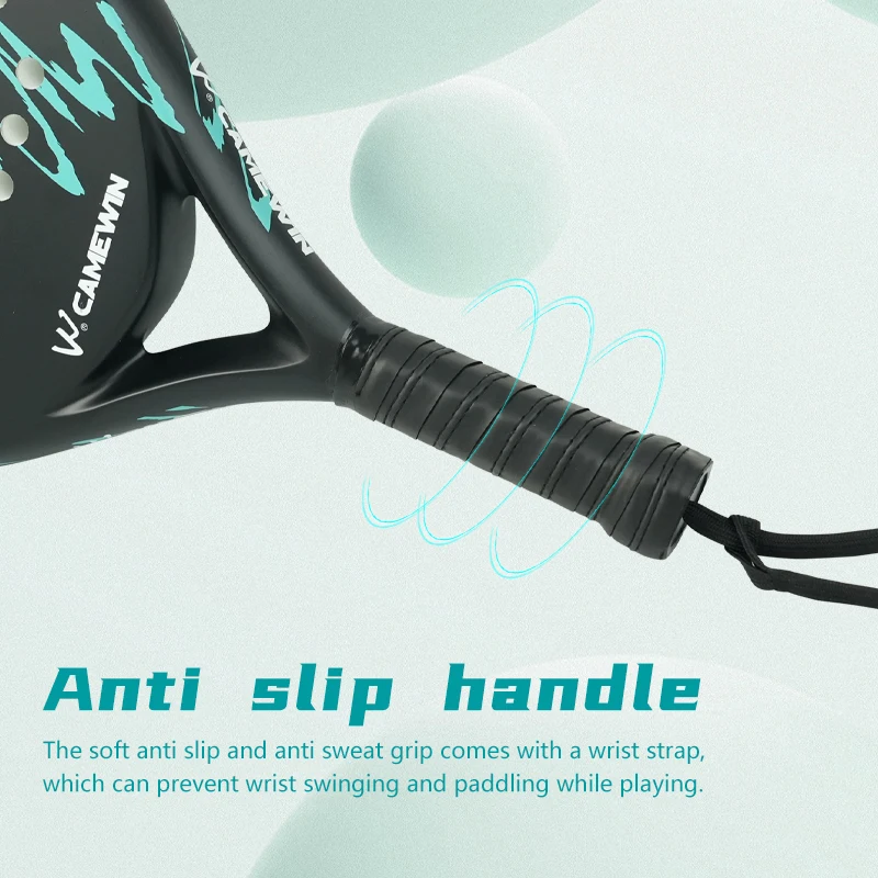 POWKIDDY Padel racket carbon fiber surface with EVA memory elastic foam core tennis racket paddle shaped tennis racket