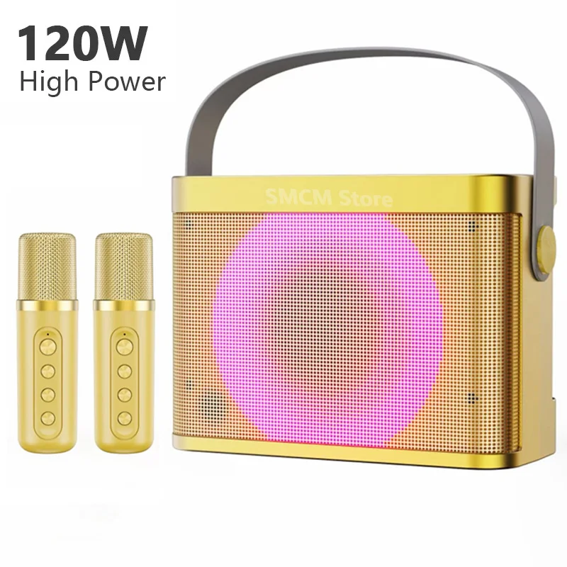 

120W High Power RGB Pickup Rhythm Light Wireless Portable Microphone Bluetooth Speaker Sound Family Karaoke TF Subwoofer Ys-222