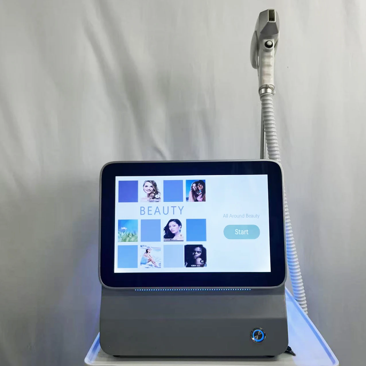 เครื่องกำจัดขนด้วยเลเซอร์ไดโอด NEW 10 Bar 808NM 4 ความยาวคลื่น ปรับแต่งได้ กำลังสูง 4000W ระบบ ICE Platinum Alexandrite กำจัดขนแบบไม่เจ็บ