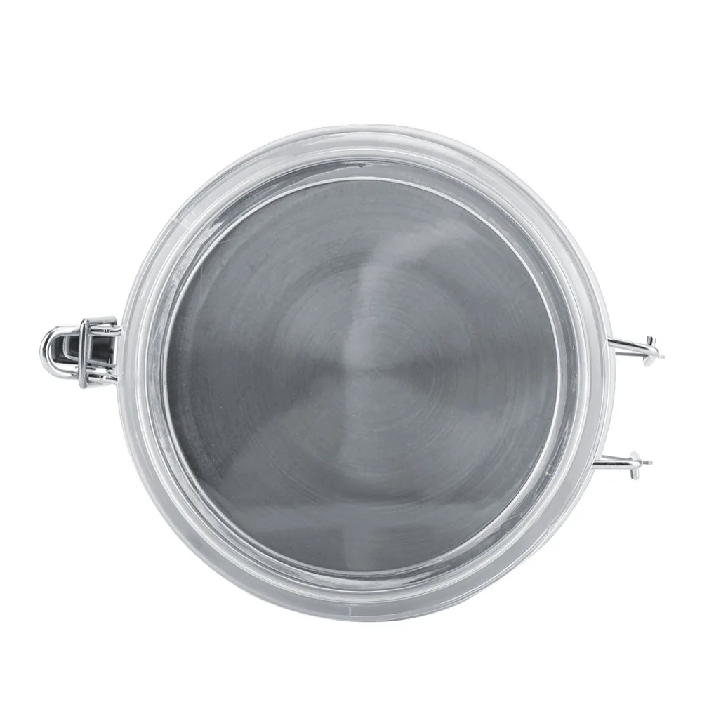 Stainless Steel Vacuum Sealed Storage Jar Sturdy Locking Clamp Airtight Coffee Container Transparent Cover