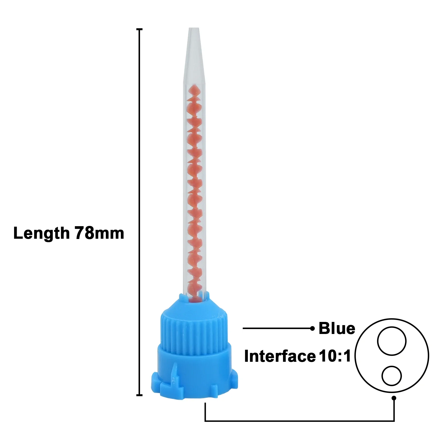 TOMENTY 50 قطعة نصائح خلط الأسنان المتاح الفوهات خلط ل الانطباع المواد مختبر مطاط السيليكون نقل خلط أنبوبة رأسية #3