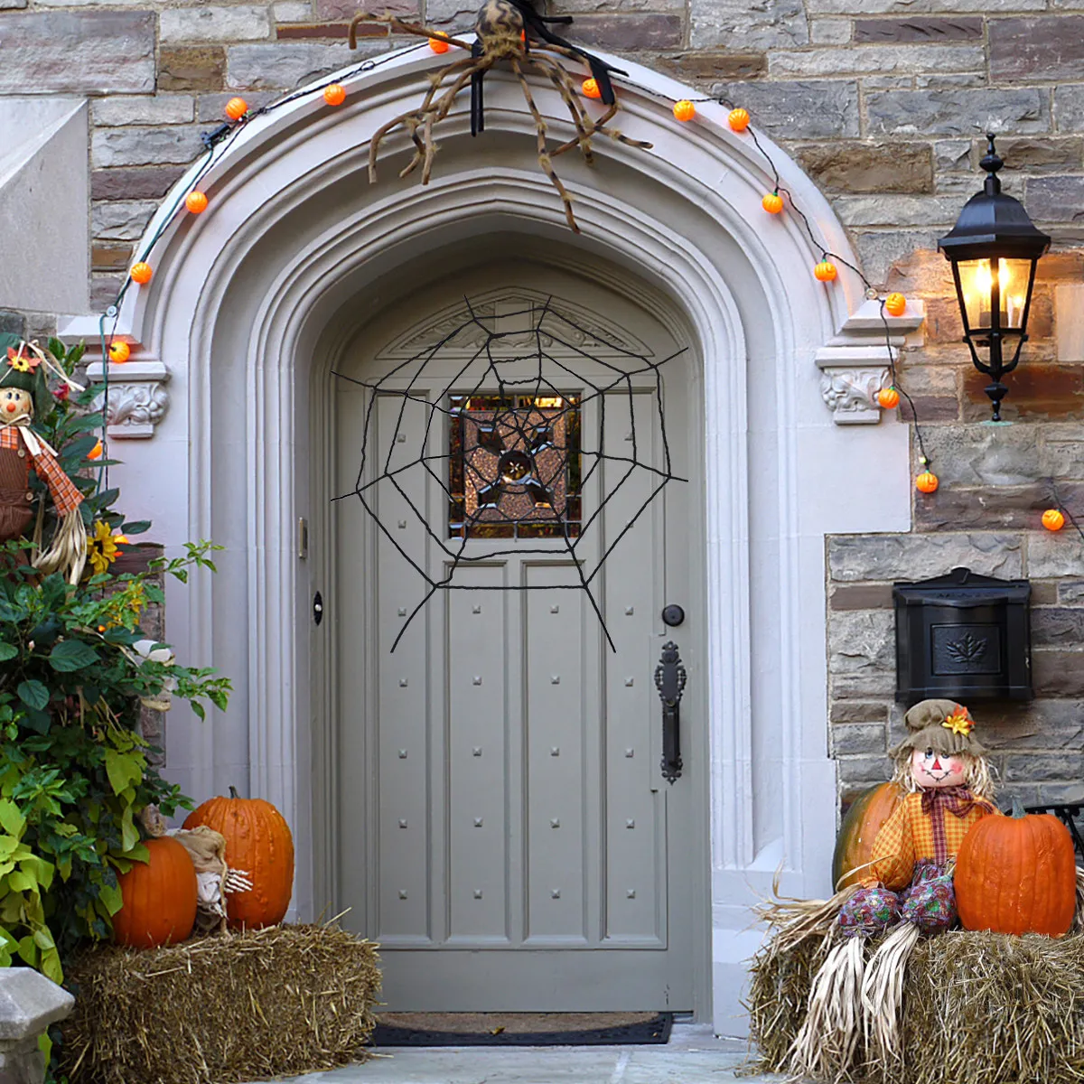 

Набор из 3 очень больших эластичных паутин для Хэллоуина, реалистичный реквизит для декора дома с привидениями, для вечеринок, для использования внутри и снаружи помещений