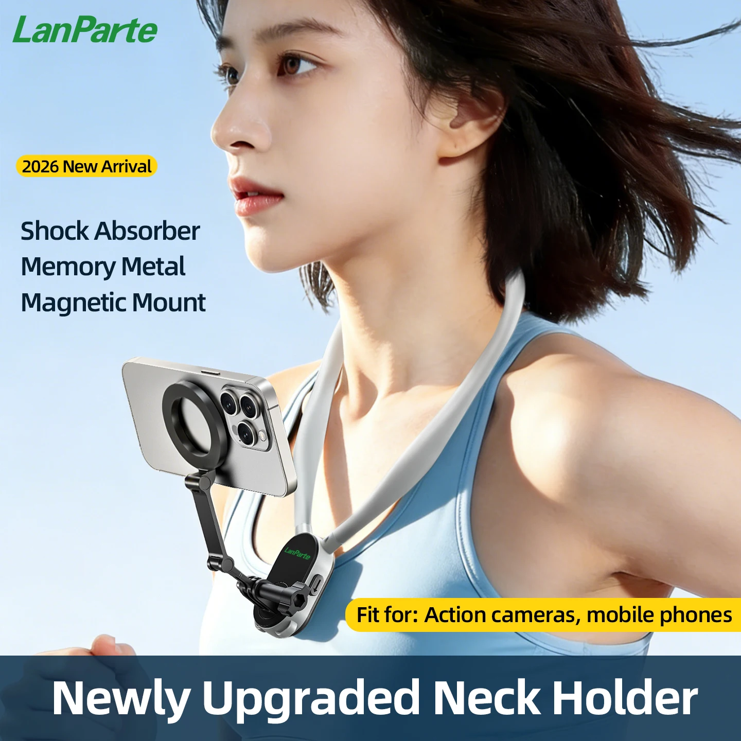 

Quick Release Soft Rubber Neck Wear Mobile Phone Holder Magnetic Phone Mount Sports Action Camera Neck Holder