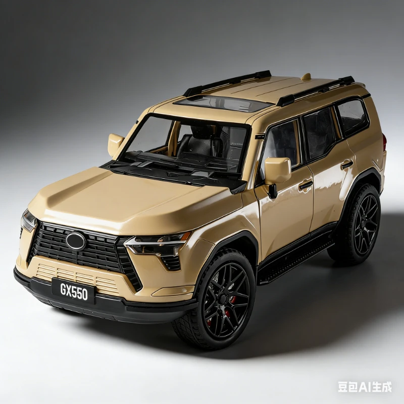 

Модель внедорожника GX550 из сплава, масштаб 1:24, с функцией отката, звуковыми и световыми эффектами, для выставок, персонализированные декоративные украшения, креативные подарки