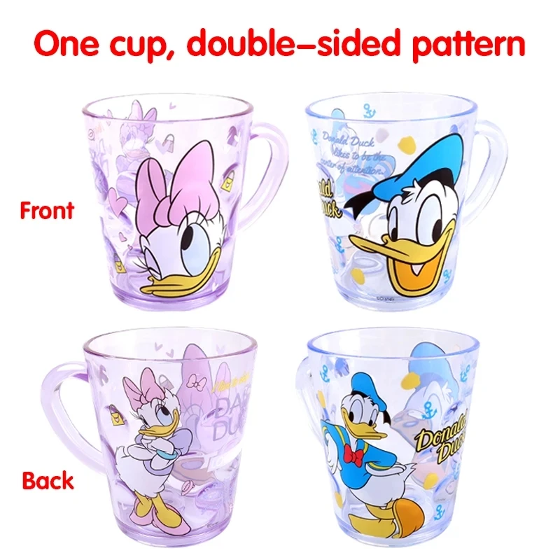 Mickey Minnie Frozen Disney 2 Princess Elsa Milk Cup ABS Cups BPA Kids Cartoon Mermaid Cup Children Transparent Juice Drink Cup