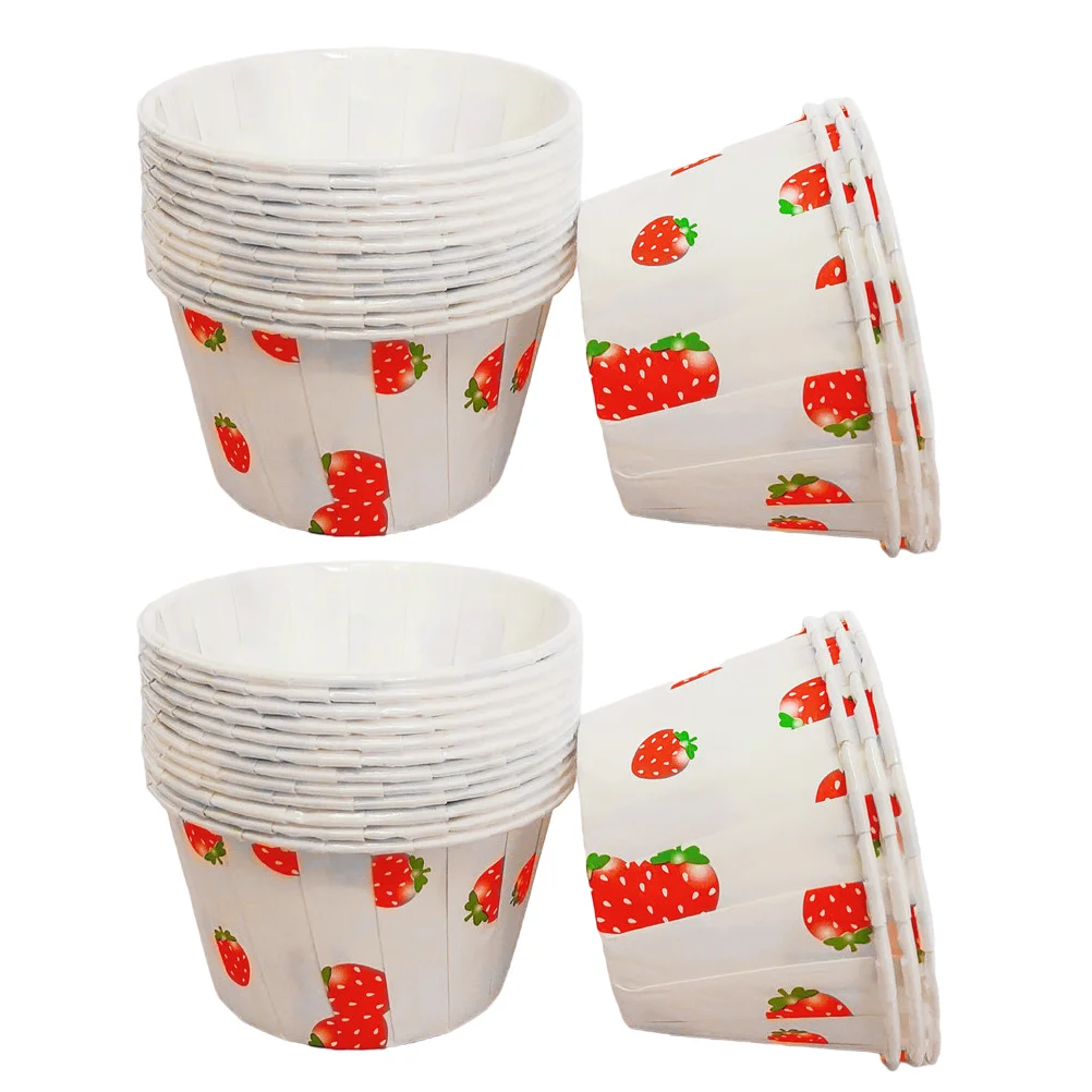 

100 Pcs Cake Cups Shop Accessories Paper Cupcake Cases Sundae Oil-proof Baking Dessert Mini Muffins