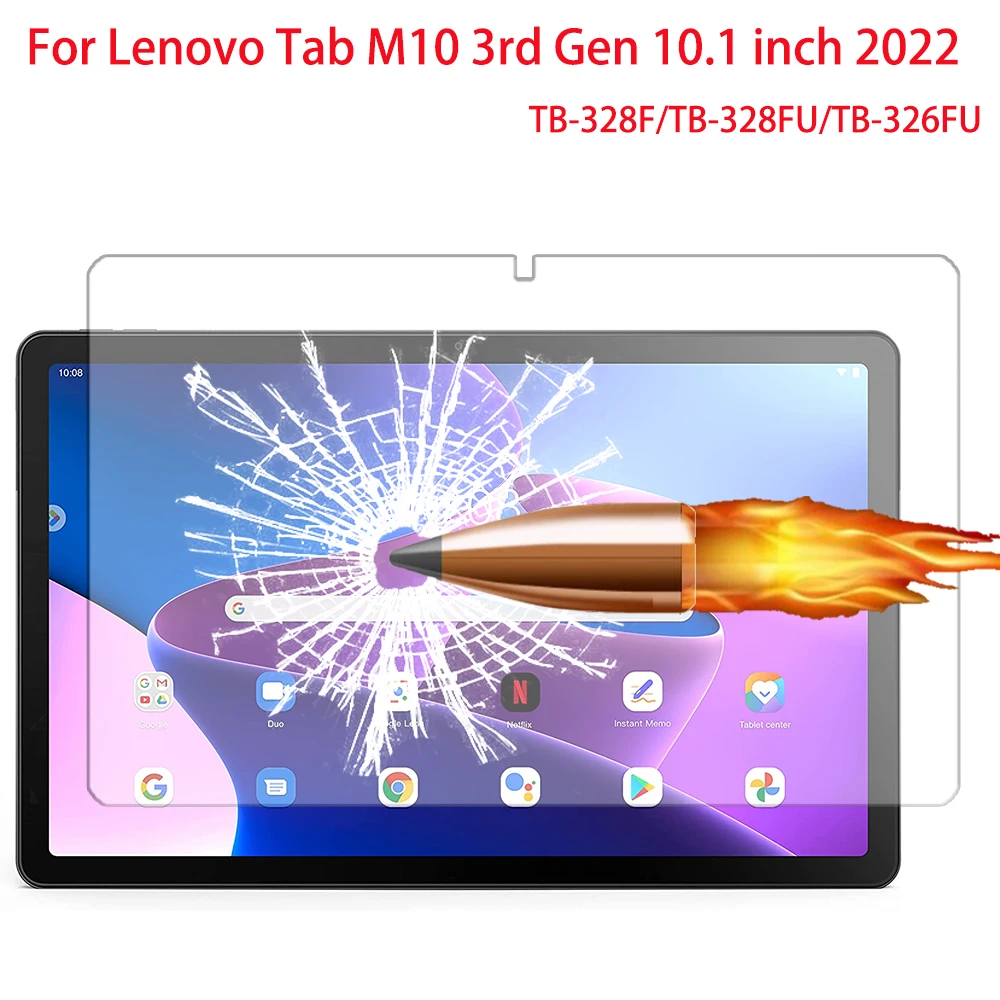 Pelindung layar kaca Tempered, TB-326FU Tablet TB-328F untuk Lenovo Tab M10 generasi ke-3 10.1 inci 2022