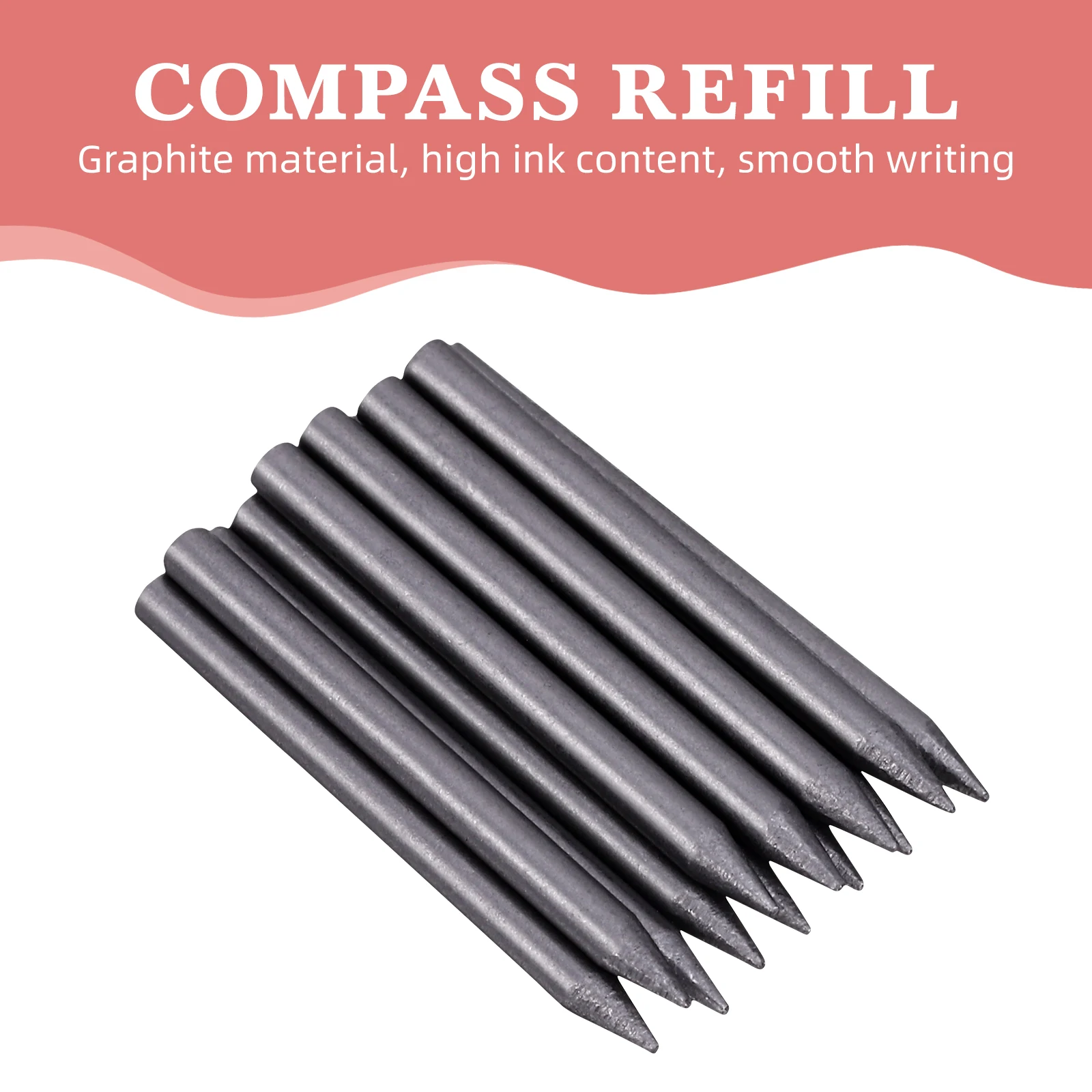 1 Set 2mm Compass Core Replacement Pencil Lead Stationery with Pencil Sharpener for Students Drafting Tools Compasses Tool