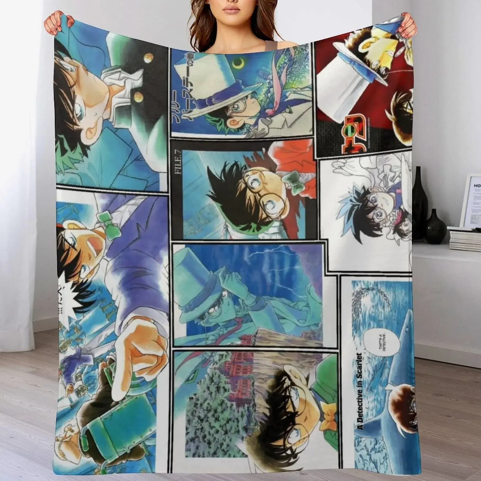 

Detective Conan Edit - Conan and Kaito Throw Blanket funny gift Summer Thermal Comforter Blankets