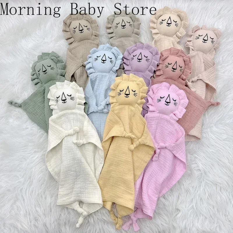 Cute Baby Rabbit Cat Comforter Soft Cotton Sleeping Dolls Soothing Cloth Blanket Baby Muslin Towel Newborn Appease Towel Bibs