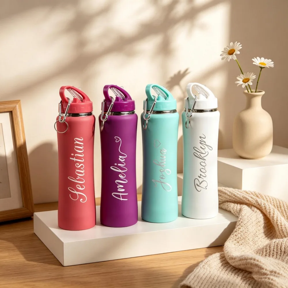 1. Custom Name Soccer Stainless Steel Water Bottle With Straw Lid, Personalized Football Sports Insulated Tumbler, Birthday Gift view 5