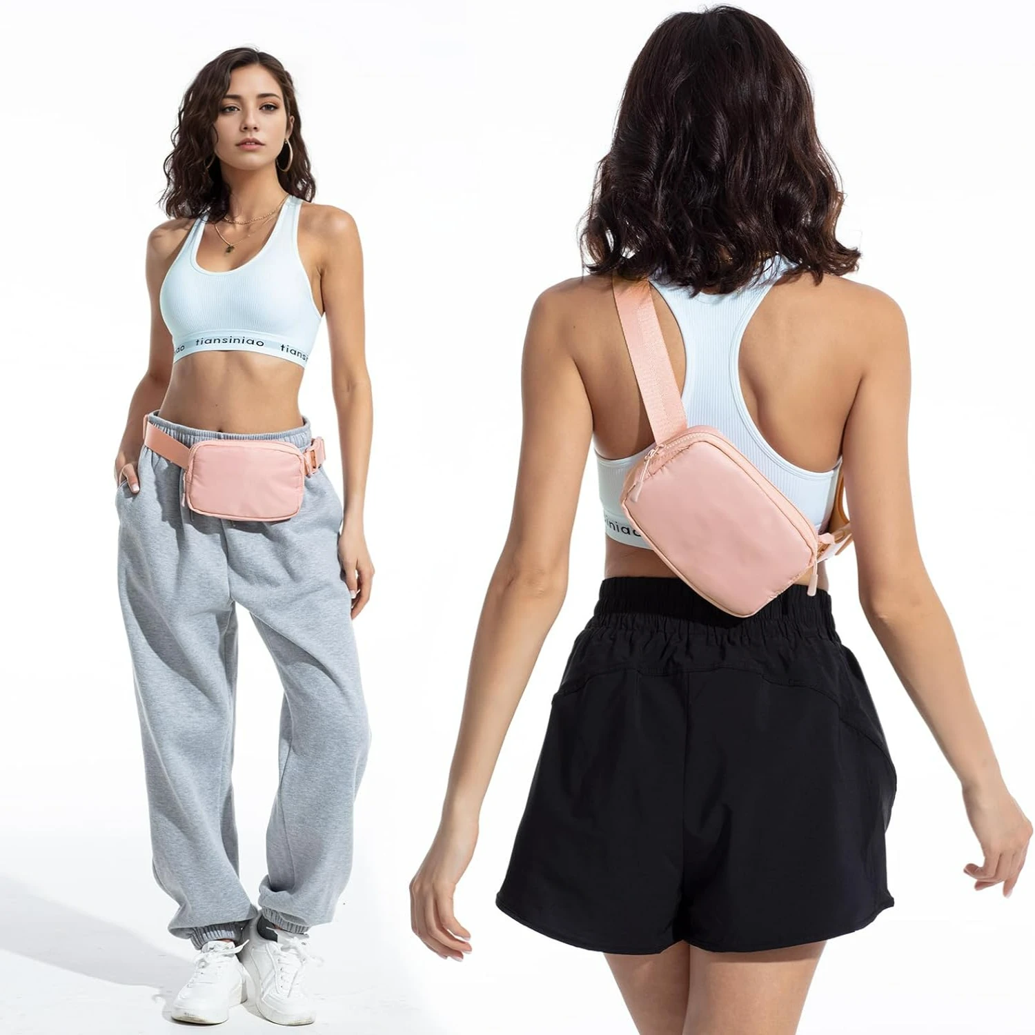 Small Pink Adjustable Strap Crossbody Bag - Stylish Versatile Fanny Pack Belt Bag for an Active and Fashionable Lifestyle - Perf