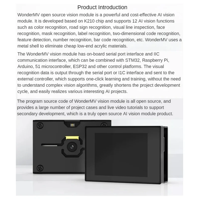 FULL-K210 Visual Module Wondermv Vision Recognition Module Smart Camera Python Development Board Programmable Canmv Sensor