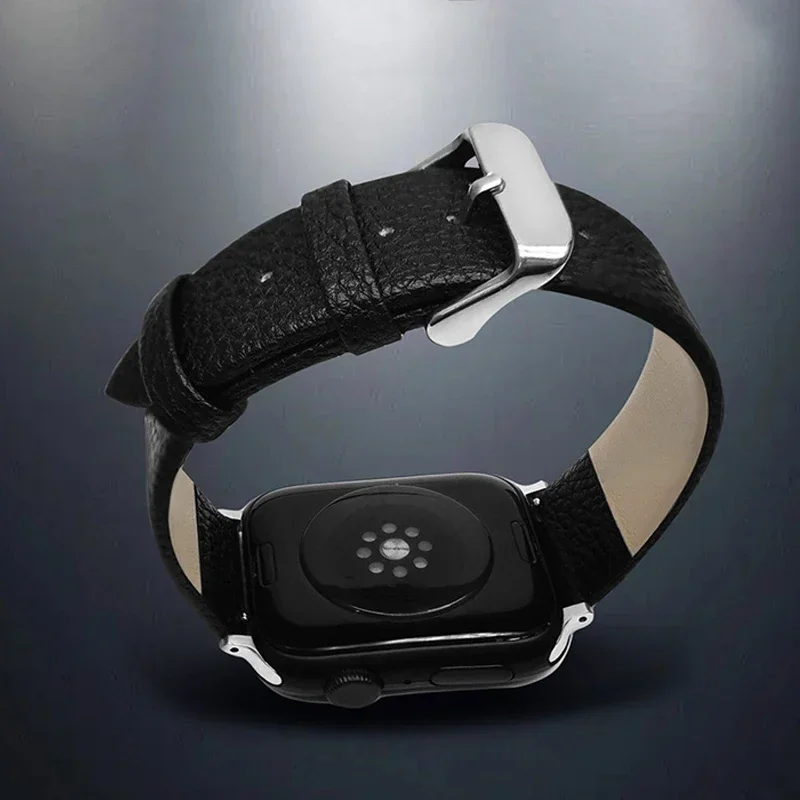 Passante in pelle per cinturino Apple Watch ultra 8 7 45mm 42mm 44mm 40mm 41mm 38mm 49mm cinturino Lychee braccialetto iWatch serie 9 6 5 4 3 SE