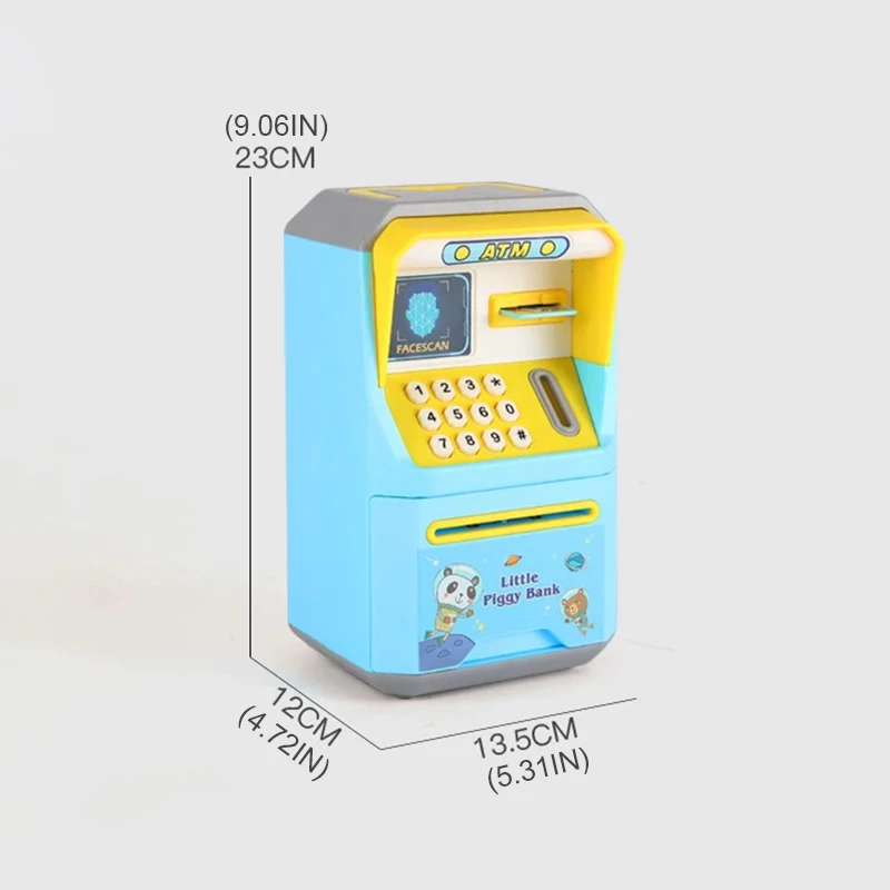 New ATM Machine Safe Box Money Bank ATM Music Coin Box Cartoon Bank With Face Unlock kids toy