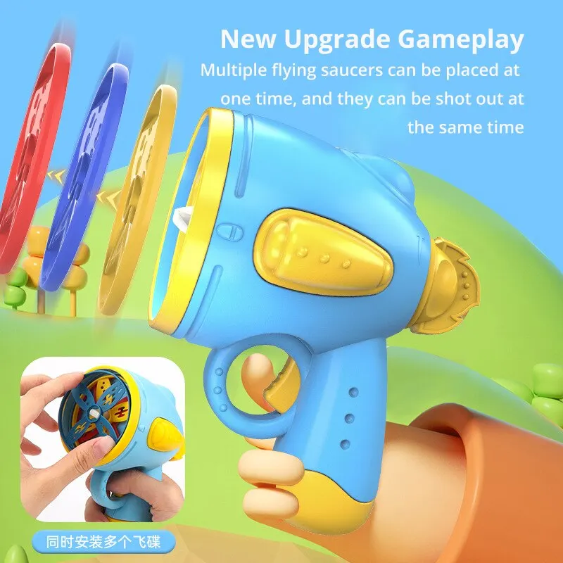 Flying Saucer Giroscópio Outdoor Set Esportes Brinquedos Batalha Gyro Luminous Top 2 Maneiras Jogar Jogo para Crianças
