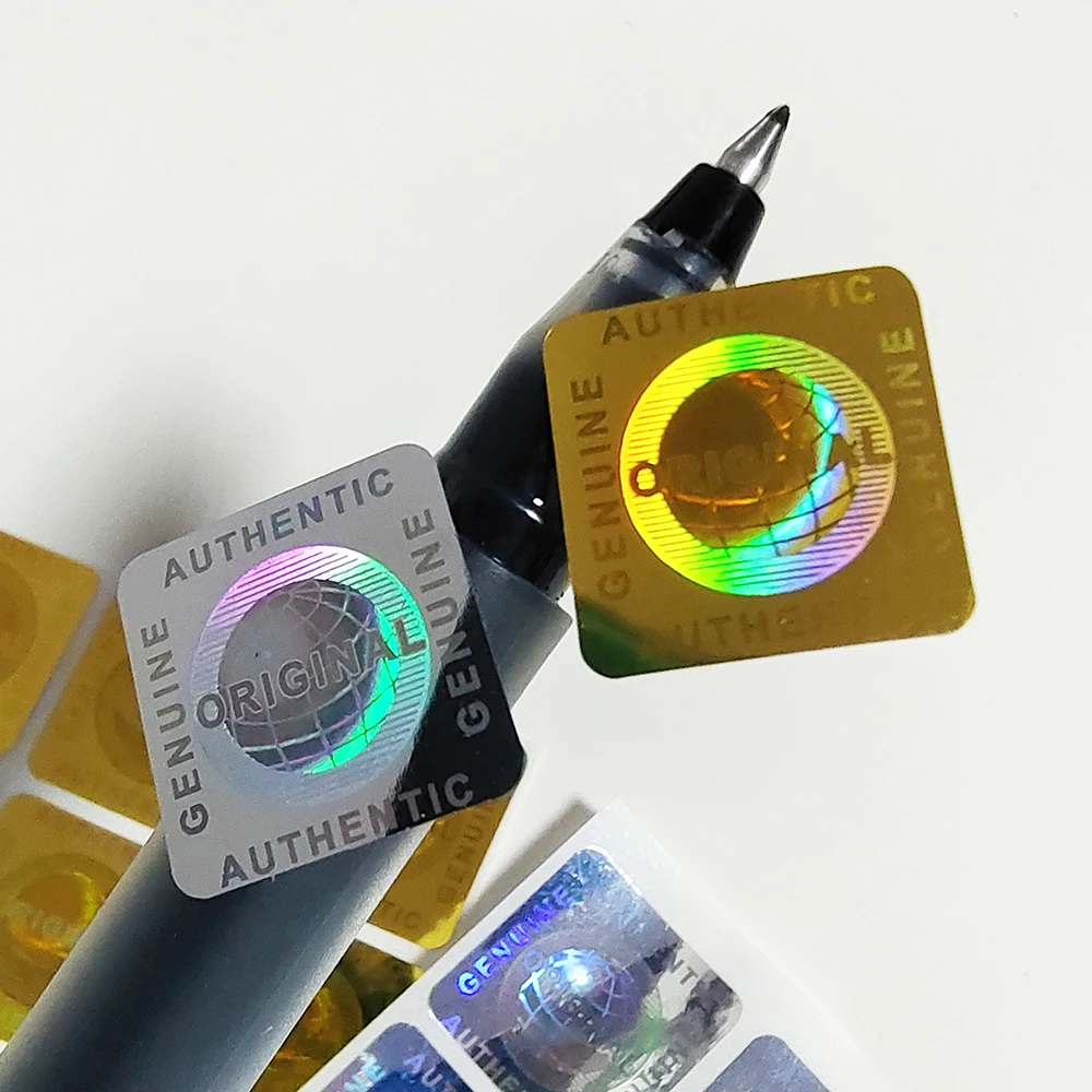 

100pcs 15x15mm Hologram Sticker GENUINE AUTHENTIC ORIGINAL Earth In The Middle Security Seal Holographic VOID Left If Removed