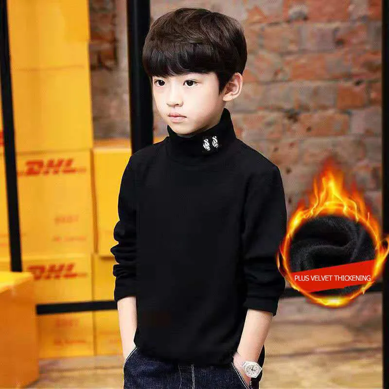 2023 Children\'s Sweater High-neck Sweatshirts for Boys Clothes Girls Turtleneck Clothing Knitted Sweater for 4 6 8 10 11 12 Year