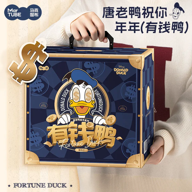 

New Disney Donald Duck Gold Coins Luck Duck Night Light Decor Living Room Desktop Decoration Holiday Gift martube