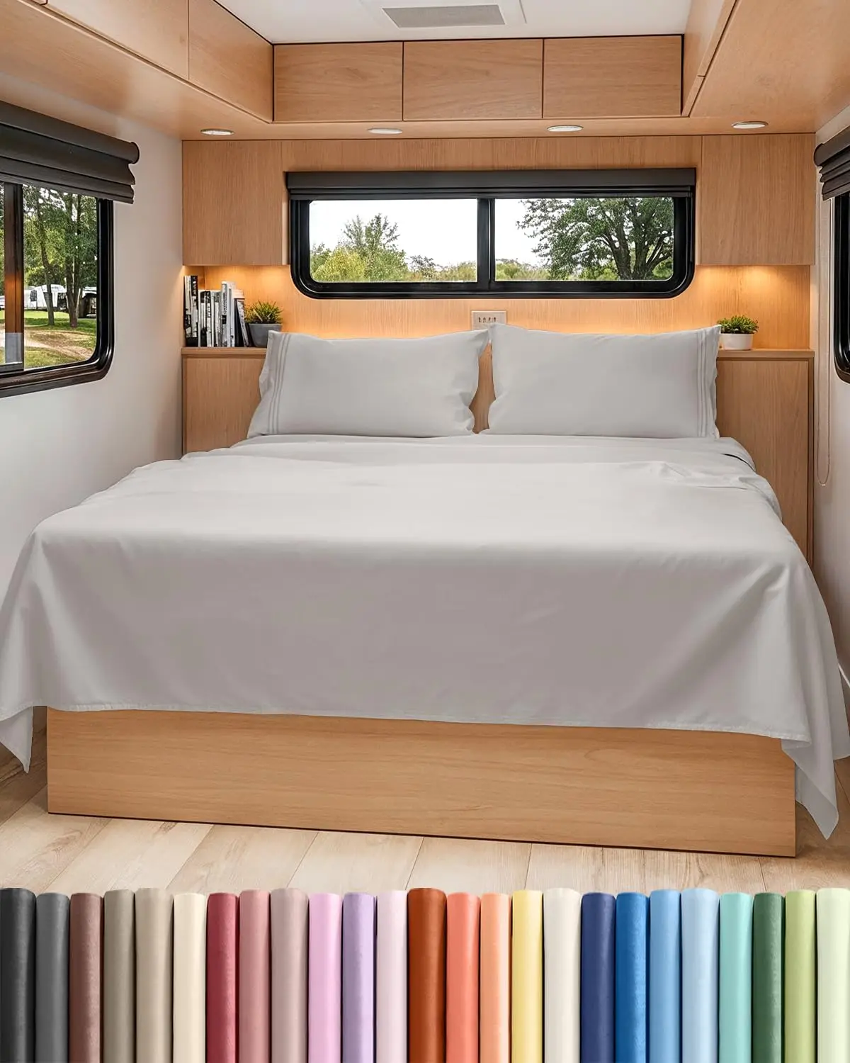 

Комплект из 4 предметов: короткие простыни размера Queen-size для автодомов - мягкие, дышащие и охлаждающие простыни для кроватей короткого размера Queen.