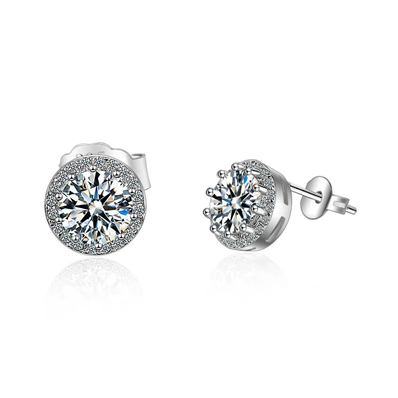 Neue 925 Sterling Silber 2ct Moissanit Ohrringe für Frauen Exquisite Student Freundin Hochzeit Verlobung Schmuck Mode Geschenk – Detail 5