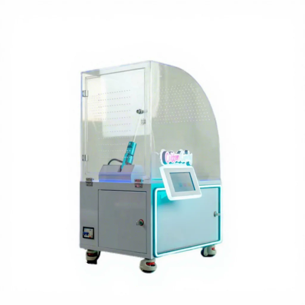 New Semi-Automatic Cotton Candy Machine Candy Floss Maker Sugar Mini Vending Machine Sweep Code Commercial Household Use 3