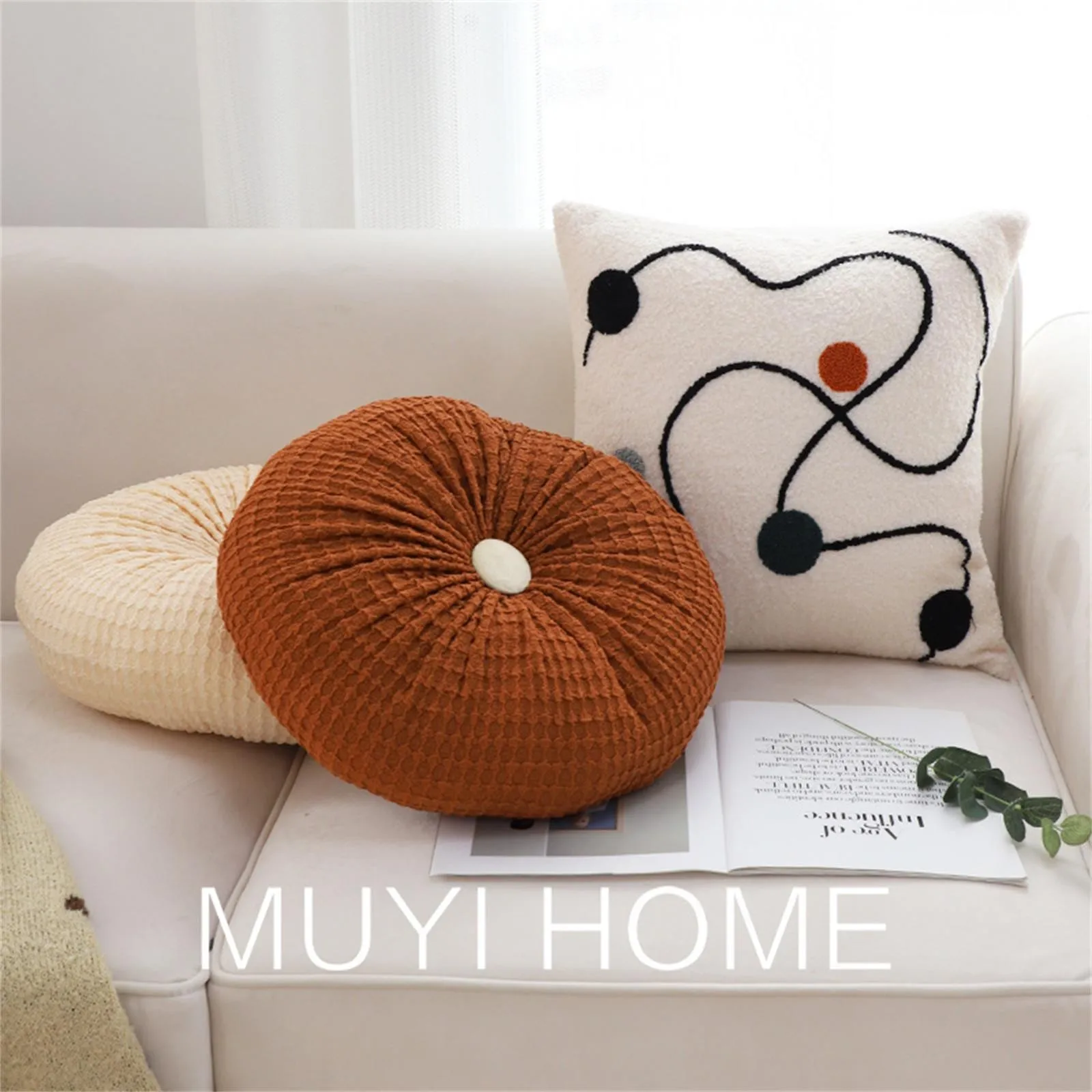 Simple Solid Color Window Mat Futuan Dining Chair Office Cushion Sofa Round Backrest Soft Skin Not Easy To Car Search Cushion