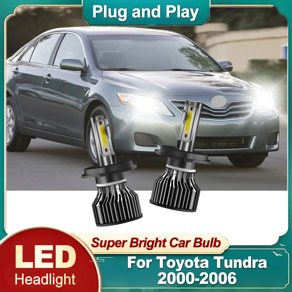 

2PCS Car LED Headlight 6000K White H4 High Low Beam Headlamp 30000LM 300W For Toyota Tundra 2000-2006 Plug and Play Car Light
