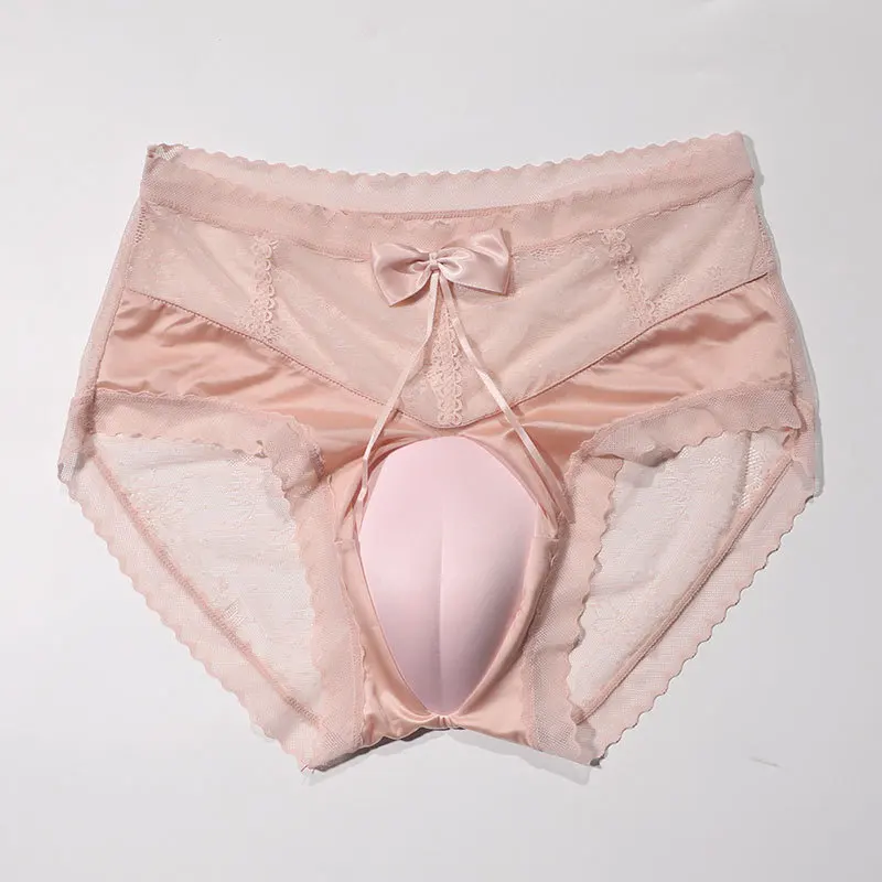 Gay Crossdresser Camel Toe Underwear Transgender Fake Vagina Hiding Gaff Panties Sissy Sexy Lace Panties High Waist Underpants