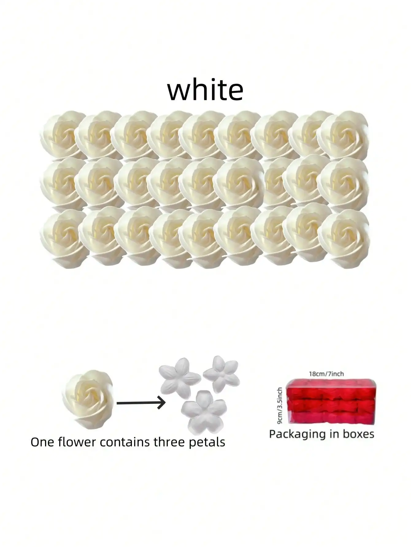 81pcs Artificial Rose Petals, 27 flowers Soap petal Fake Flower Petals for Romantic Night, Wedding, Party, Events, Valentine Day