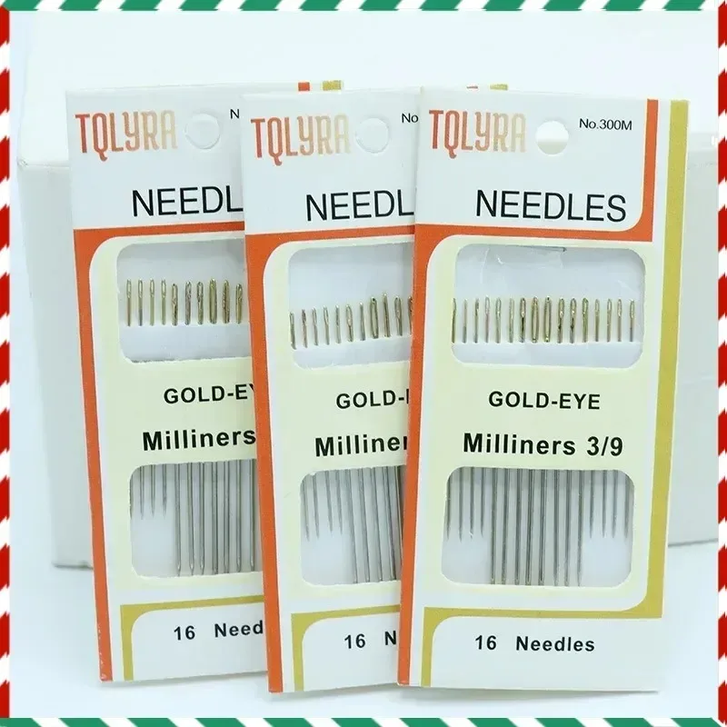 

16pc/Bag Tail Gold Plated Hand Sewing Needles Large Eye Thick Sewing Up Needle Embroidery Mending Quilt Hand Sewing Combination