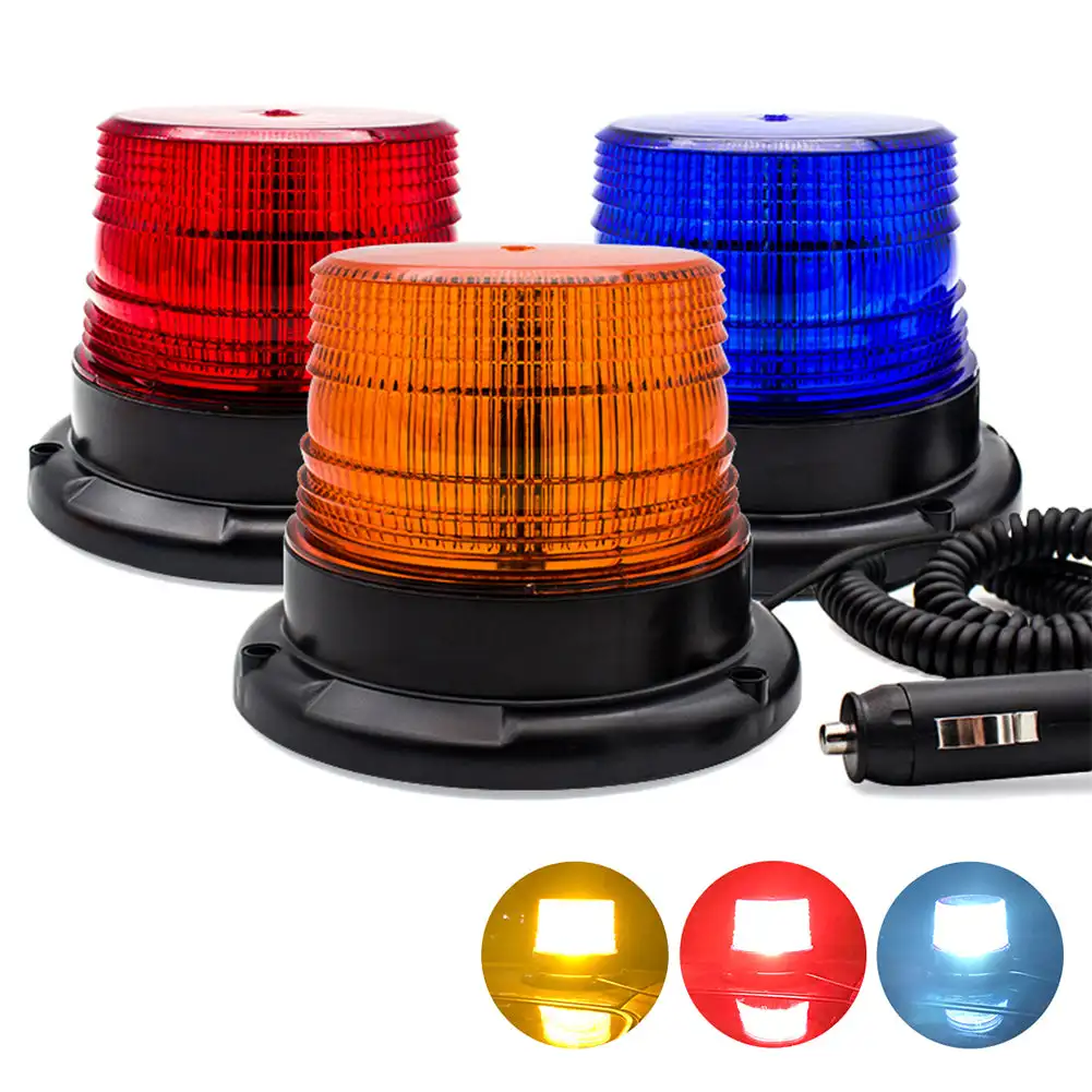 12V Car Strobe Light Emergency Car Rotating Traffice Indication Car Flash Beacon LED Light With Magnetic Base For Auto Security