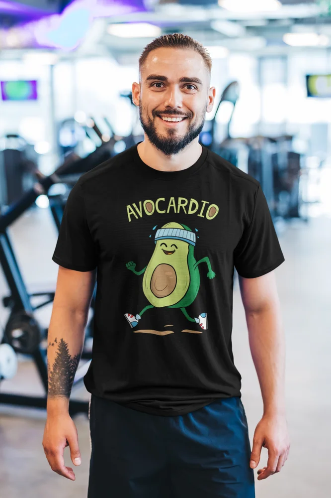 Avocardio Fitness Funny T Shirts for Men - Comfortable Novelty Gifts for Guys