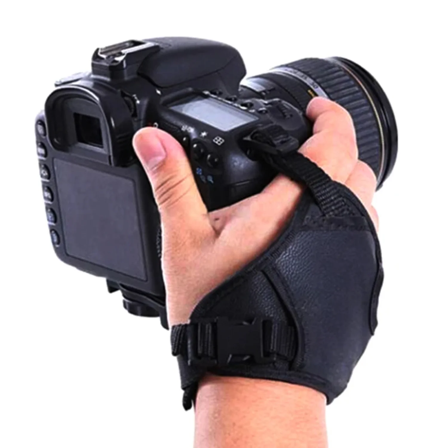 Alça de mão para câmera, alça de mão de couro pu, acessórios para fotografia, dslr