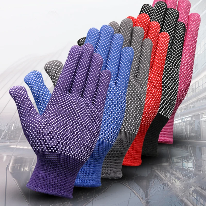 1 Pair 13 Needle Nylon Labor Gloves PU Palm Coating Safety Protective Anti Slip And Anti-static Work Gloves