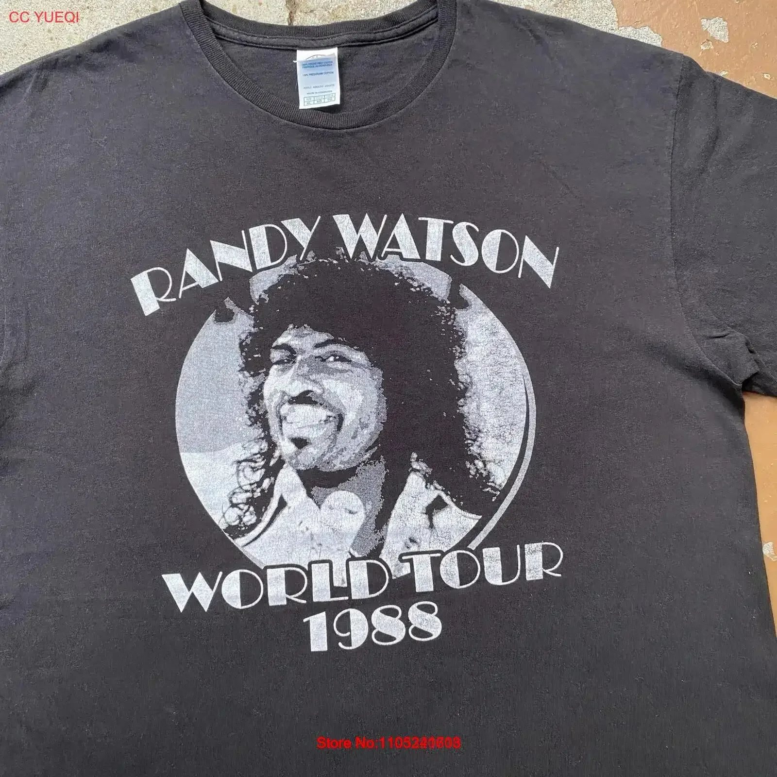 Coming to America Randy Watson World Tour camiseta adulto XL todo algodón vintage lavado ropa de diseñador Top para uso diario