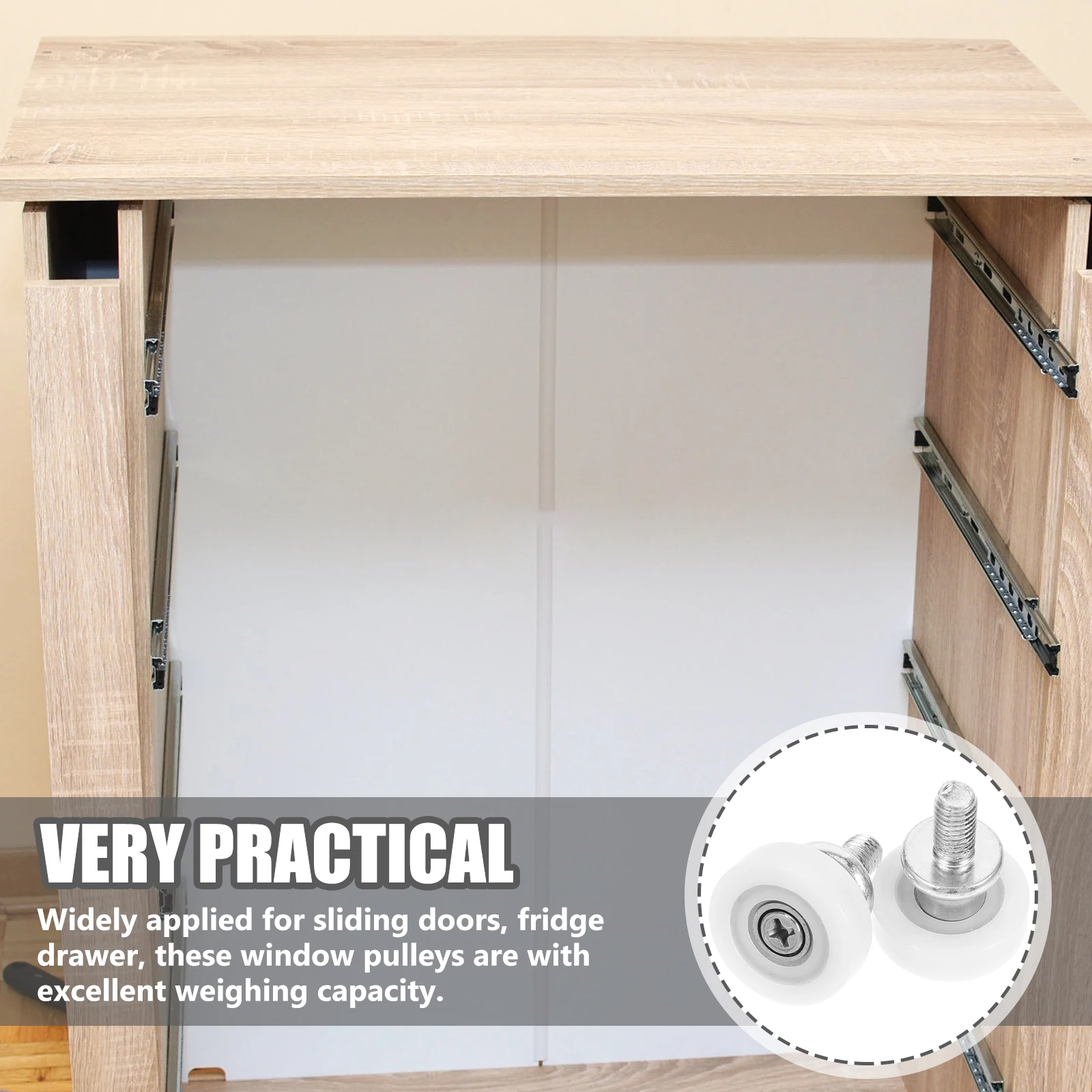 

10pcs Bearing Pulley Sliding Screws Wheels Refrigerator Door Handle Roller Sturdy Material Smooth Sliding Small Friction