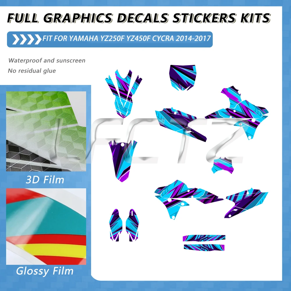 Graphics Decals Stickers Motorcycle Background Fit for YAMAHA YZ250F YZ450F YZ 450F YZ 250 Cycra 2014 2015 2016 2017