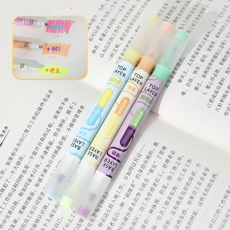 양면 변경 형광펜 세트, 학생 일기 스크랩북 그림 DIY 만들기, 학교 카와이