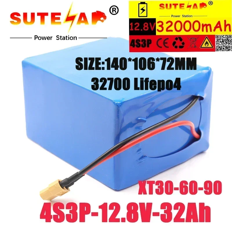 

32700 Lifepo4 Batterij 4S3P 12.8V 32Ah Met 4S 30A Maximale 60A Evenwichtige Bms Voor Elektrische Boot Ononderbroken voeding 12V