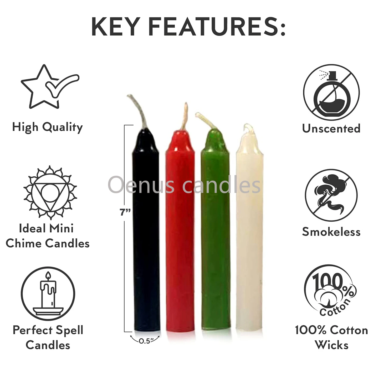 10 PCS Colored Witch Candle Spell Chime Candle for Spiritual Magic Taper Candle for Shabbat Unscented Religion Decoration