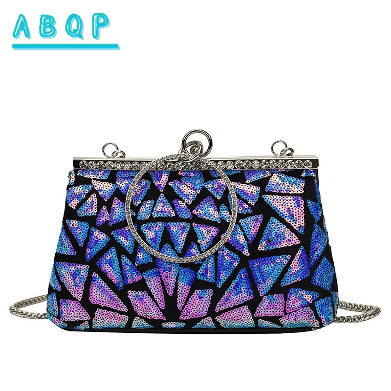 

New Dinner Women's Bag Sequin Fashion Dinner Party Women's Handbag Luxury Brand Diamond Encrusted Women's Shoulder Crossbody Bag