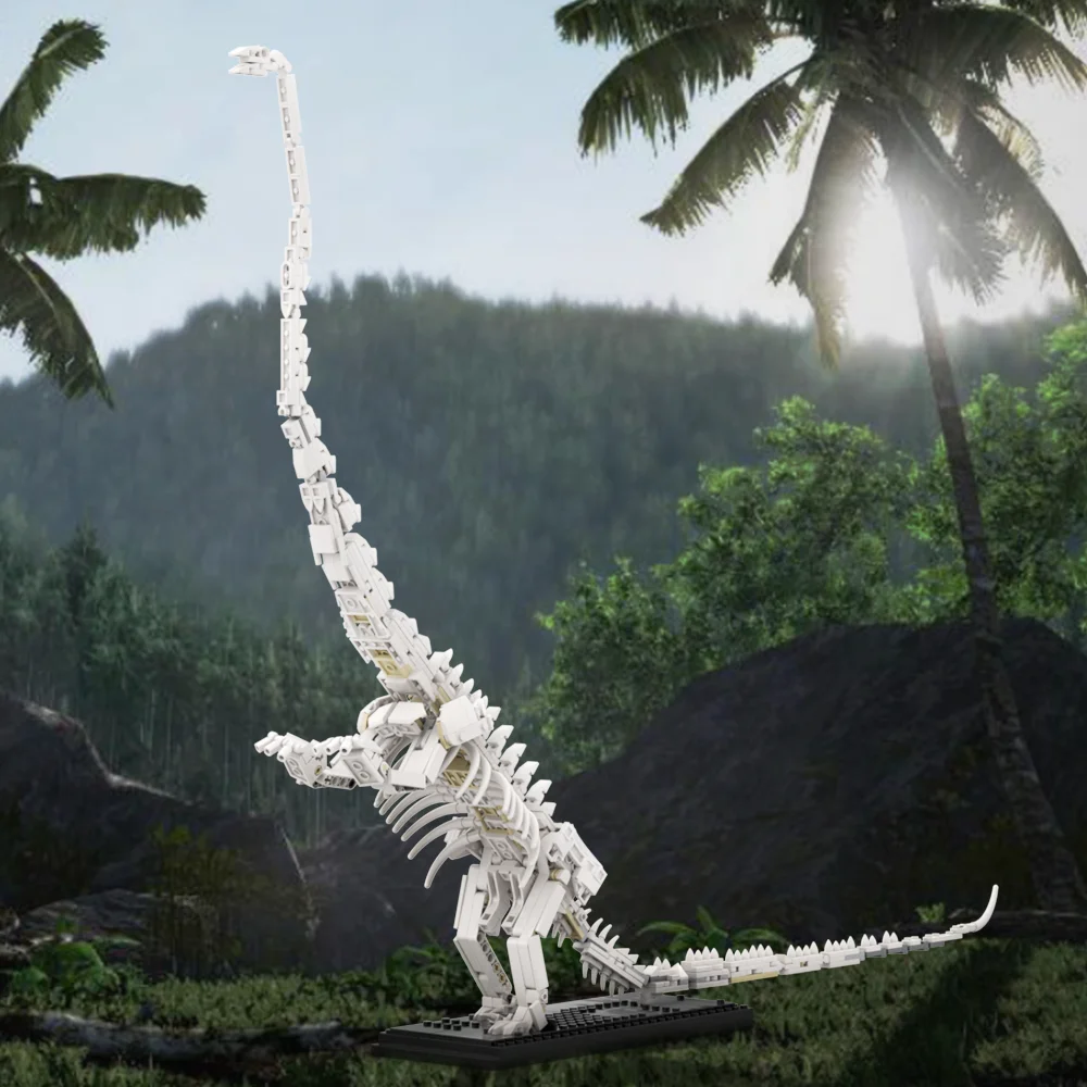 MOC Barosaurus Skeleton Building Blocks Model Jurassic Dinosaur skeleton DIY Creative Bricks Assembly Toys Kids Birthday Gifts