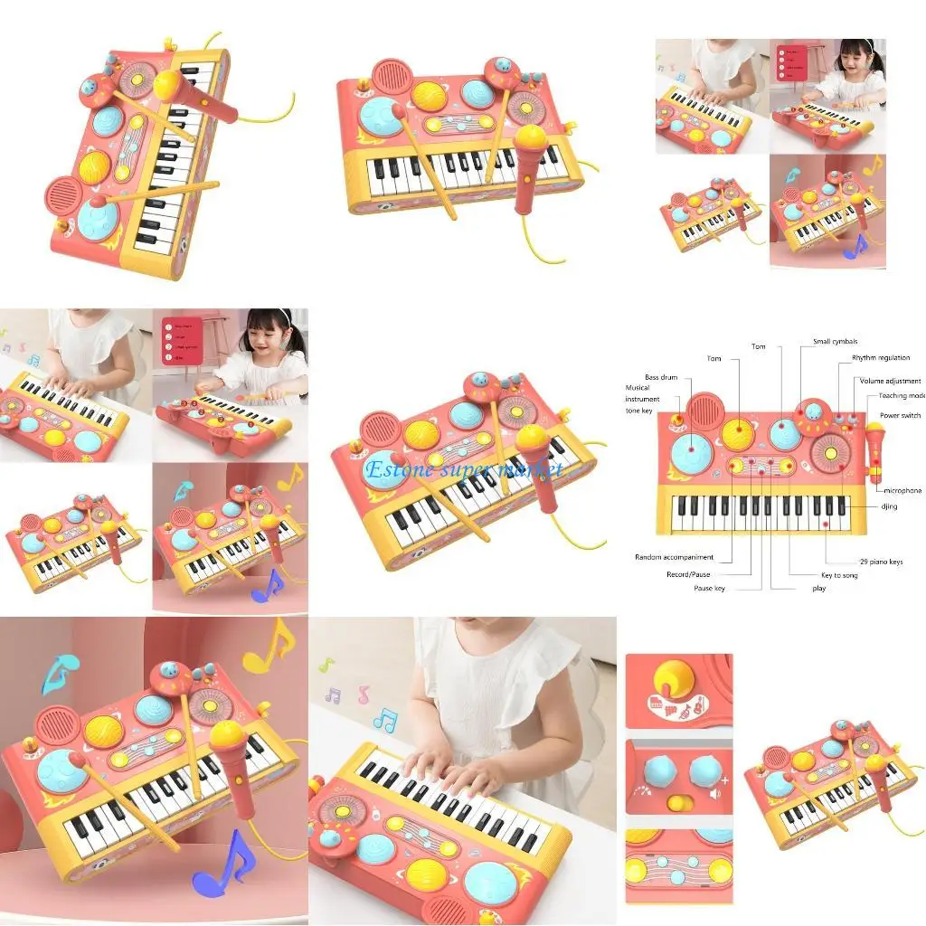 

090B Drum Piano Toy Educational Baby Toy Beginners Musical Instruments Birthday Gift