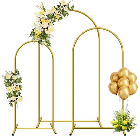 1pc Gold Metal Arch Backdrop Stand Arch Frame Balloon Bow for Wedding Birthday Party Baby Shower Graduation Ceremony Decoration