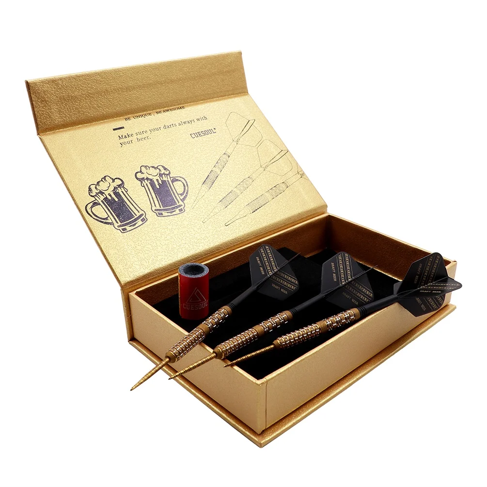 

CUESOUL Draft Beer with Oil Paint Finished Darts and Unifying ROST Flights-23g Steel Tip/21g Soft Tip 90% Tungsten Dart Set