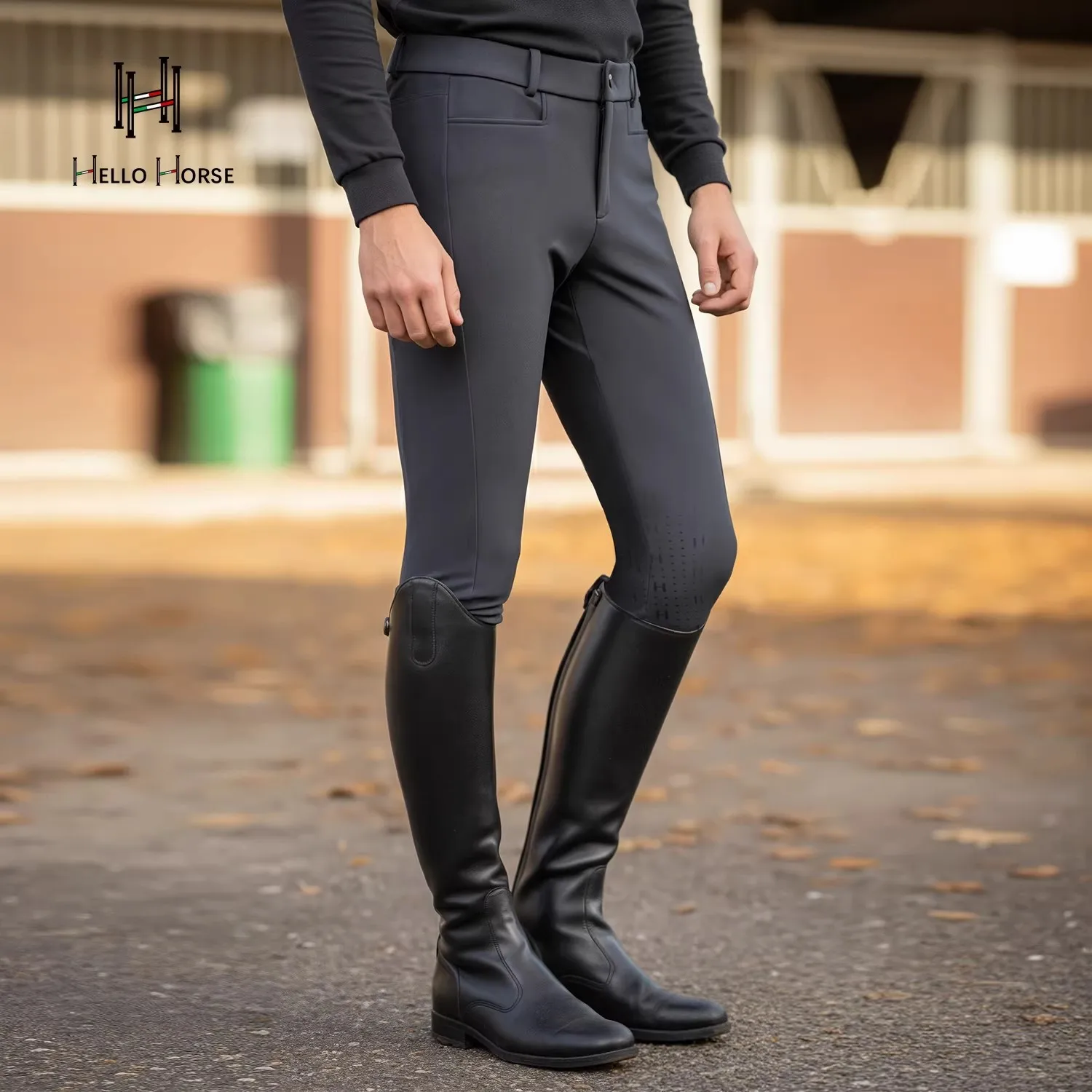 Hello Horse Horse Pants Menfleece-lined Equestrian Pants Fall And Winter Men's Pants Knight Silicone Laminated Heattech