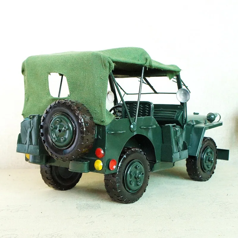 Military Green Jeep Model Home Decoration Accessories Living Room Desk Decoration Kawaii Car Accessories