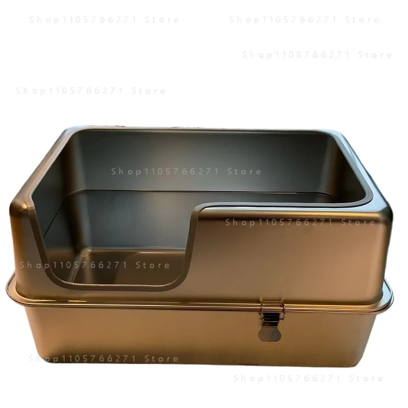 Extra Large Fully Enclosed Stainless Steel Cat Litter Box Is Leak-proof and Deodorizing
