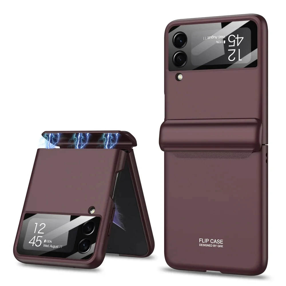 Voor Samsung Galaxy Z Flip 7 6 5 4 3 Volledige Bescherming Scharnier Luxe Cover Shell Camera Glas op Z Flip3 4 Flip4 Flip5 Magnetische Case